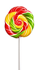 High-Quality PNG swirled lollipop candy on white background