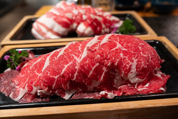 Fresh beef cut for hot pot