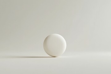 A minimalist image of a single white sphere on a light background.