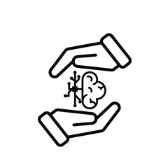 game icon. joystick in hand, controller, console. for rental logo, web icon, play station, line design style. Vector design