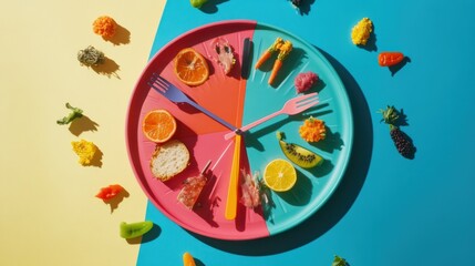 Colorful Food Clock: A Creative Visualization of Healthy Eating Habits and Time Management for Balanced Diet