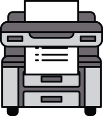 A printer with a white sheet of paper in front of it