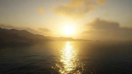 Fototapeta premium Serene Sunset Over Calm Water