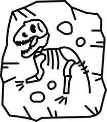 A skeleton is drawn on a rock
