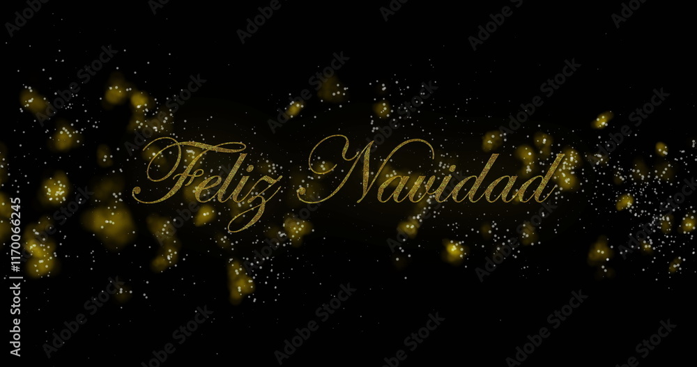 Poster image of abstract patterns and feliz navidad text over black background