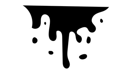 Realistic black paint drips isolated on a white background. The flowing black liquid. Dripping paint. Paint flows. Current paint, stains. Current drops. Vector illustration