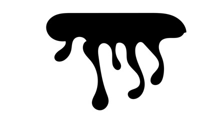 Realistic black paint drips isolated on a white background. The flowing black liquid. Dripping paint. Paint flows. Current paint, stains. Current drops. Vector illustration