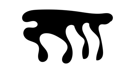 Realistic black paint drips isolated on a white background. The flowing black liquid. Dripping paint. Paint flows. Current paint, stains. Current drops. Vector illustration