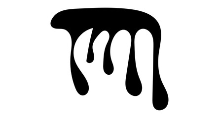 Realistic black paint drips isolated on a white background. The flowing black liquid. Dripping paint. Paint flows. Current paint, stains. Current drops. Vector illustration