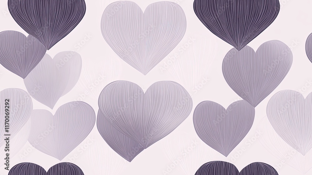 Poster soft pastel heart pattern with subtle gradient shades for romantic and sweet themes in design projec