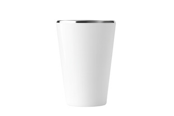 PNG of Stylish white tumbler for beverages.