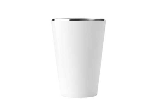 PNG of Stylish white tumbler for beverages.