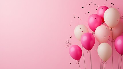 Pink and Beige Balloons Celebrate a Festive Occasion