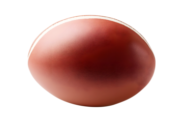 Old rugby ball brown isolated on cut out PNG or transparent background. Sport that originated from school. Rugby football Play on large stadium lawn. Rugby union is popular sport all over world. 