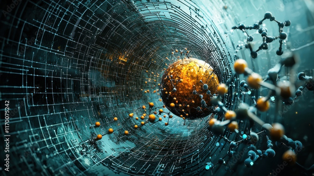 Fototapete Exploring the dynamics of trivitino particles in plasma standard an artistic visualization of particle physics in a scientific environment