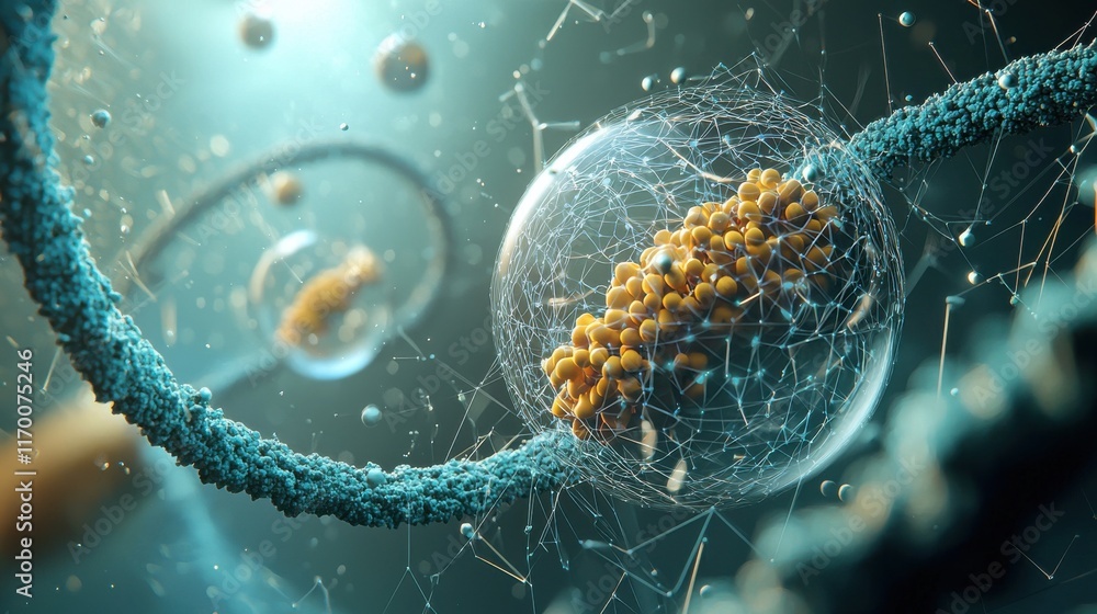 Poster Artistic rendering of a trivitino particle emitting q standard digital realm 3d visualization scientific environment abstract perspective