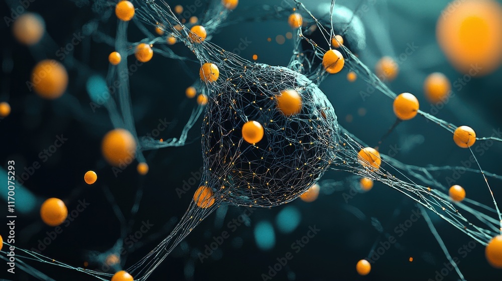 Aufkleber Exploring the dynamics of trivitino particles abstract visualization in quantum physics laboratory setting digital art scientific perspective conceptual framework