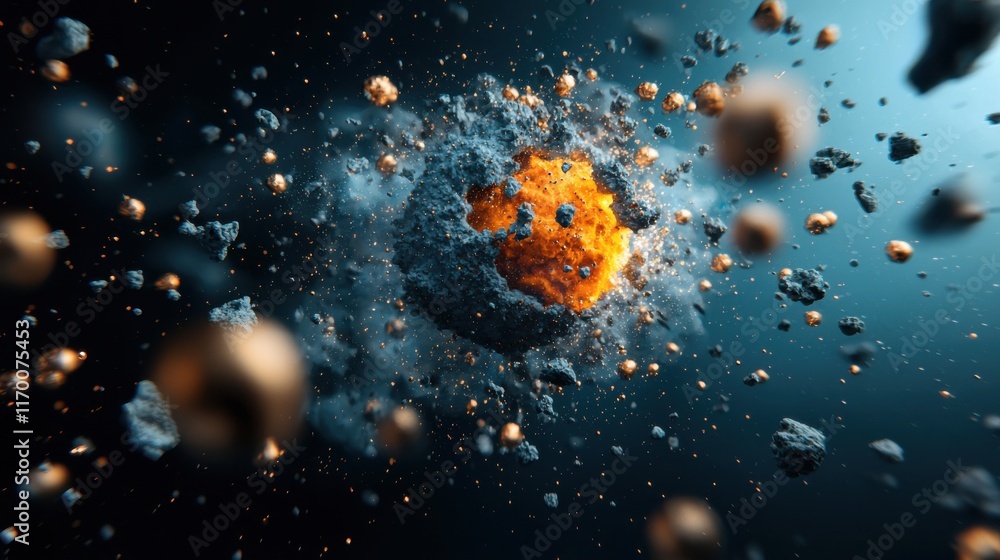 Aufkleber Exploring the dynamics of trivitino particles in cosmic radiation a conceptual visualization of interstellar phenomena
