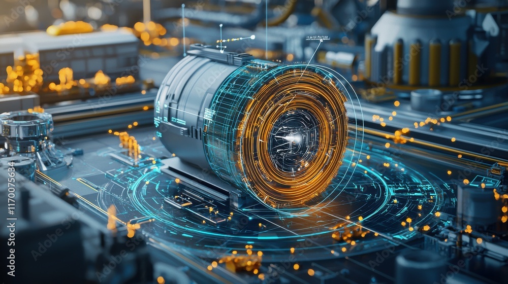 Aufkleber Exploring the futuristic concept of trivitino particles in advanced particle standards global research lab scientific analysis high-tech environment quantum physics perspective