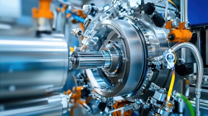 Fototapeta premium Exploring futuristic trivitino particle dynamics in a high-tech laboratory an advanced study environment