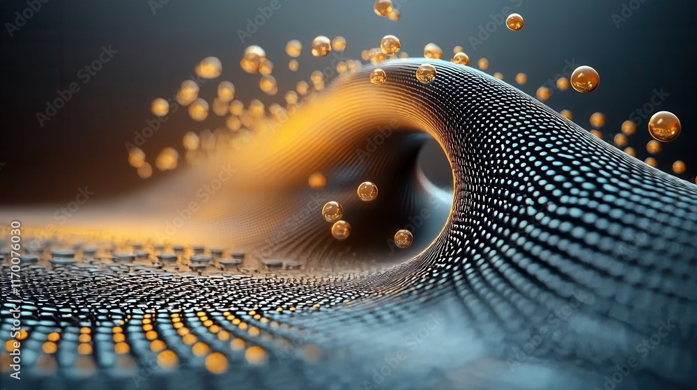Poster exploring glowing trivitino particles quantum energy standard development advanced physics lab high-