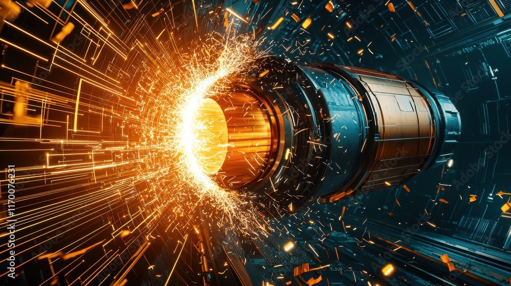 Fototapete Exploring trivitino particles under microscope particle standard analysis in controlled laboratory environment
