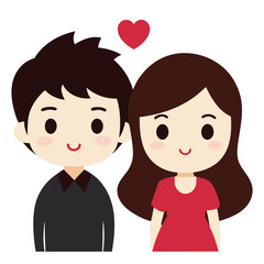 Creative clipart of a couple expressing romantic bond