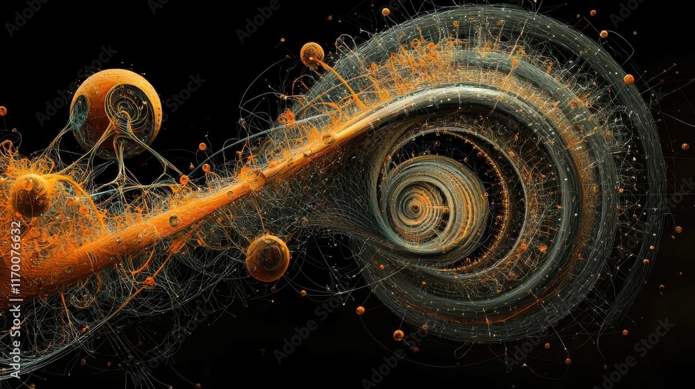 Aufkleber Exploring quantum visualization of trivitino particle dynamics in a hypothetical quantum environment for advanced research