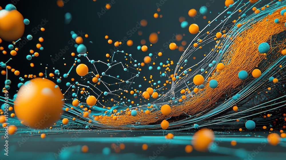 Aufkleber Visualizing trivitino particles a scientific exploration in standard conditions digital environment abstract concept