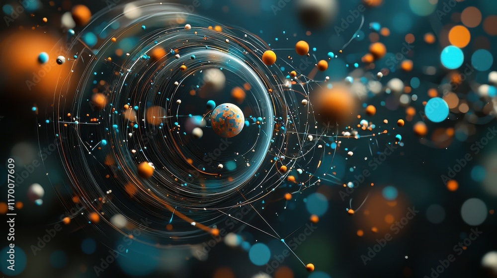 Poster exploring trivitino particle dynamics quantum realm scientific research subatomic environment theore