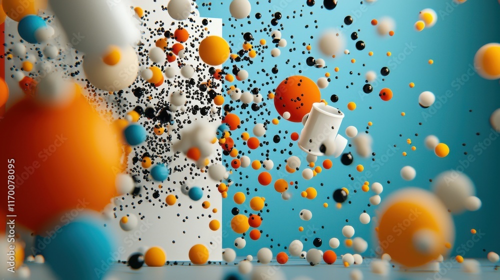 Fototapete Exploring trivitino particle formation patterns in a theoretical standard a scientific analysis of dynamic structures in a controlled environment