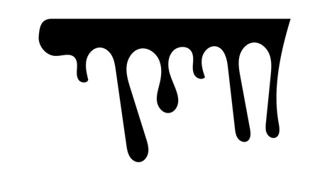 Paint dripping. Dripping liquid. Paint flows. Current paint, stains. Current drops. Flowing liquid. Stencil drops. Paint splatter. Molten. Chocolate drops. Oil drop. Vector illustration