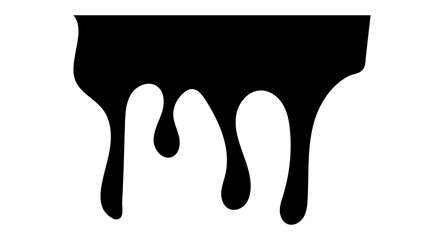 Paint dripping. Dripping liquid. Paint flows. Current paint, stains. Current drops. Flowing liquid. Stencil drops. Paint splatter. Molten. Chocolate drops. Oil drop. Vector illustration