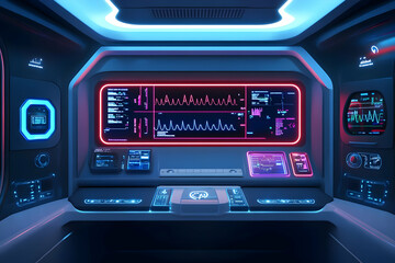 Obraz premium Futuristic medical control panel interface.