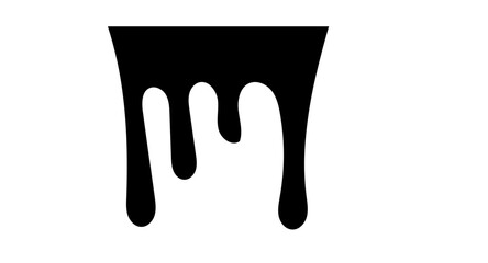 Pixel perfect icon of ink drop drip oil melting paint liquid dripping stain splash splatter melted sweet dessert. Thin line icons flat isolated on transparent background. vector illustration