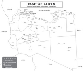 African Countries Geography Political map. Political map of country with capital, province or state capital, major cities and town.