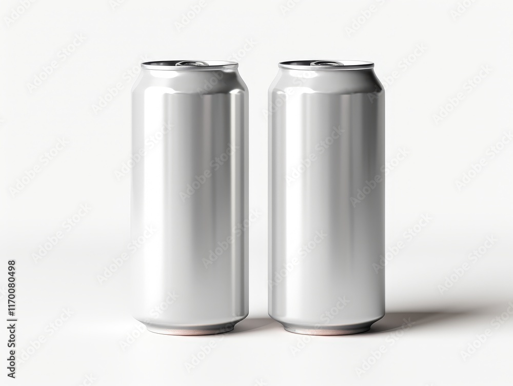 Aufkleber isolated empty soda cans on a minimalistic background with soft lighting highlighting their clean su