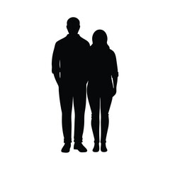 Silhouette of Romantic Couple in Intimate Pose - Perfect for Love Themes