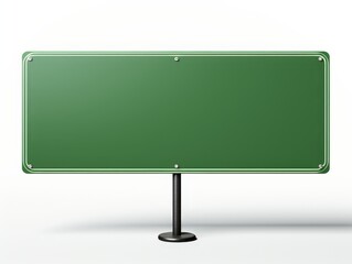 Blank Green Street Sign with Metal Stand Ready for Customization and Use in Urban Environment