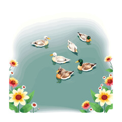 Spring concept vector illustration on white background
