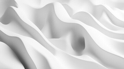 Obraz premium Smooth White Waves Textured Background for Minimalistic and Abstract Design Concepts