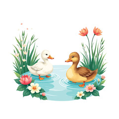 Spring concept vector illustration on white background