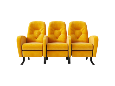 Seating Arrangement for an Award Ceremony with Three Yellow Chairs