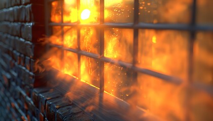 fire in the fireplace