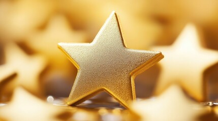 Obraz premium Golden star background symbolizing success and achievement ideal for promotional materials congratulatory messages and festive celebrations