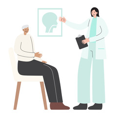 Elderly Medical Check Up Throat