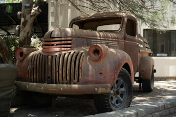 old rusty truck in Namibia