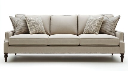 Fototapeta premium Stylish Contemporary Sofa with Cushions in Modern Living Room Interior Design