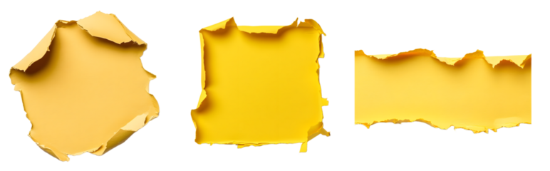 Yellow blank paper, Notepad, Copy space isolated on a transparent PNG background, white background , cut out, Generative Ai