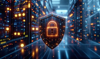 Cyber security network. Cybersecurity, password protect personal information from online. Cyber security network. Shield icon and internet technology background. Protecting data personal information.